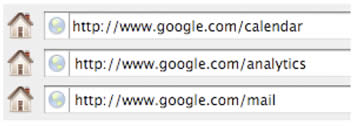Google te redirecciona al servicio correcto si escribes cualquiera de estas URLs, haciendo facil de recordar el lugar dónde se encuentran sus productos.