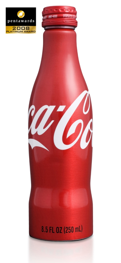Botella de aluminio de CocaCola. Premio platinum